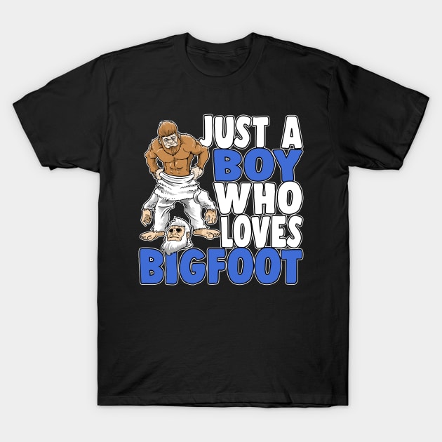 Just A Boy Who Loves Bigfoot Yeti Party Sasquatch T-Shirt by ModernMode